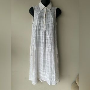 ANTHROPOLOGIE ISABELLA SINCLAIR Sleeveless Tilly Shirt Dress Womens XS White